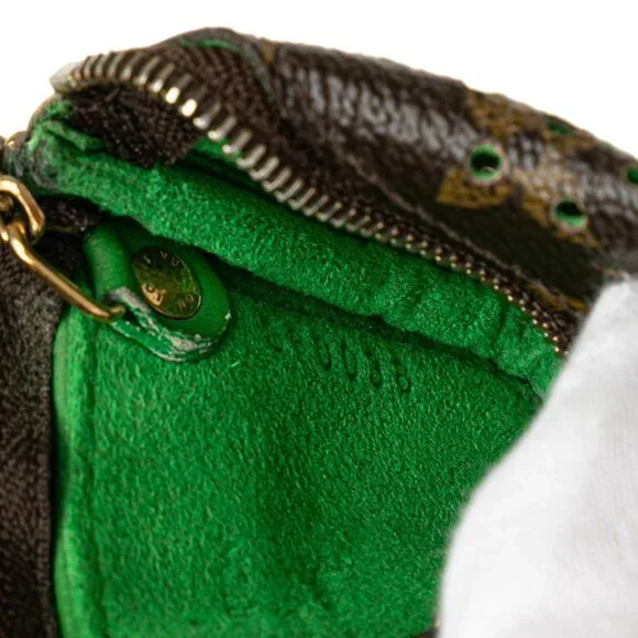 LOUIS VUITTON Brown Monogram Leather Pochette Mini Bag